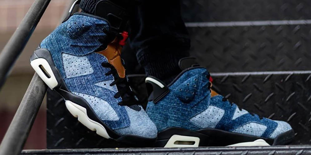 Gaya Washed Denim di Sepatu Air Jordan 6